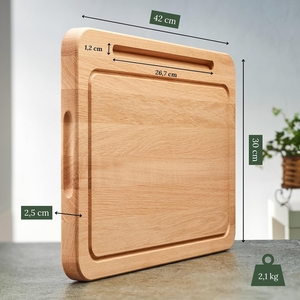 Planche à découper en <span class=keywords><strong>bois</strong></span> d'acacia avec porte-<span class=keywords><strong>tablette</strong></span> Planche à découper pour légumes avec rainure pour jus Assiette de service en <span class=keywords><strong>bois</strong></span> massif pour les petits déjeuners - Product Image 5