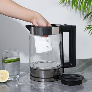 Bouilloire électrique en verre de 2 L avec protection contre l'ébullition à sec, arrêt automatique 360° °   <span class=keywords><strong>Appareil</strong></span> de cuisine sans fil à base rotative - Product Image 3