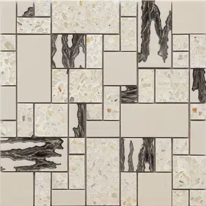 Modern Style Ceramic Glass Mosaic Tiles For Outdoor Floor Decoration Wall Bathroom For Hotel Swimming Pool Projects