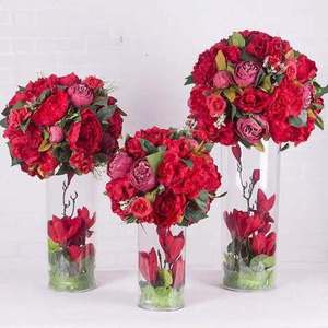 Vase <span class=keywords><strong>en</strong></span> verre transparent cristal <span class=keywords><strong>en</strong></span> acrylique, grand arrangement floral, vente <span class=keywords><strong>en</strong></span> gros, - Product Image 2