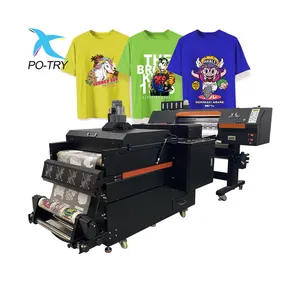 PO-TRY 60cm 2 4 baskı kafaları T-shirt dijital yazıcı profesyonel DTF yazıcı tişört baskı makinesi