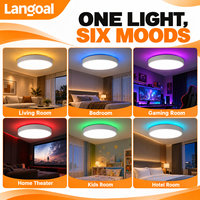 Plafonnier LED rond moderne avec rétroéclairage RGB, mode nuit doux, contrôle intelligent Tuya pour chambre à coucher et home cinéma