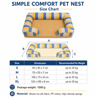 YAOYUE Nid pour animaux de compagnie simple et confortable, lit rafraîchissant en soie glacée pour chien, canapé pour animaux de compagnie lavable et antidérapant