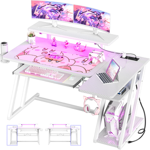 Modern Portable Gaming <strong>Tables</strong> Wooden MDF PC Desk for Home Office or Gaming Room <strong>Stylish</strong> <strong>Computer</strong> Desk - Product Image 2