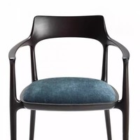 Chaise de salle à manger confortable de style japonais du milieu du siècle, Wai Ji Feng Wabi-Sabi, fauteuil en rotin rétro, bois massif noir, maison, bureau, appartement, hôtels