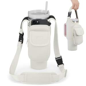 Bolsa Portabotellas con Bolsillos para Teléfono y Accesorios, para Termos Stanley de 40/30 oz con Asa, Portavasos de Neopreno con Correa para el Hombro - Product Image 6
