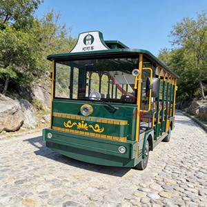 Train de parc d'attractions, train touristique électrique, train sans rails pour fête foraine, bus de tourisme moderne avec 14 places à vendre - Product Image 4