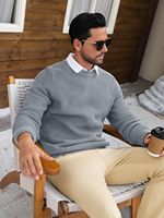 Pull en maille épaisse à col rond pour homme Imuedaen 2025, manches longues ou courtes, pull d'hiver chaud, ODM