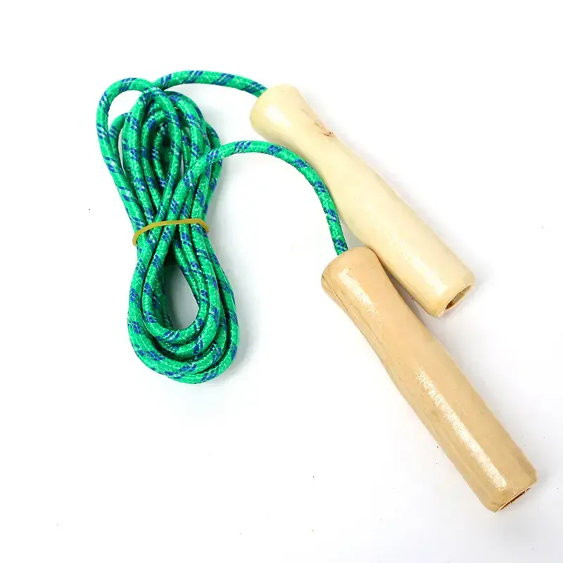 SR-005 physical training custom jumping exercise adjustable wood handle light up speed jump rope for fitness