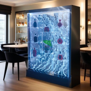 Moderno ristorante Home Bar mobili Multi colore cambia LED luce in acrilico vortice acqua bolla muro Wine espositore Cabinet - Product Image 2