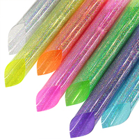 Vente en gros de film transparent holographique en PVC couleur douce laser à points fins pour la décoration artisanale, jouets, sacs et protection des mains