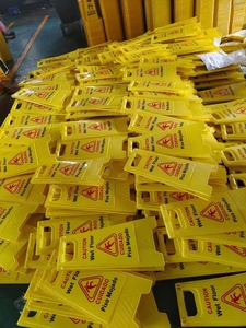 Uyarı işareti katlanabilir iki dilli güvenlik işareti A şeklinde çerçeve ıslak zemin uyarı işareti - Product Image 5