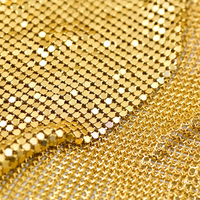 Chine Or et Argent Couleur 3mm Métallique Sequin Flake Tissu Tissu Métal Maille Rideau