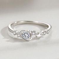 Anillo Ajustable Moderno de Plata de Ley 925 con Estrellas y Planeta Tierra