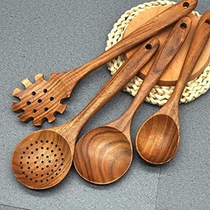<strong>Kitchen</strong> Spoons for Cooking,10 Pcs Natural Teak Wooden <strong>Kitchen</strong> <strong>Utensils</strong> Set Wooden <strong>Utensils</strong> for Cooking Wooden Cooking <strong>Utensils</strong> - Product Image 4