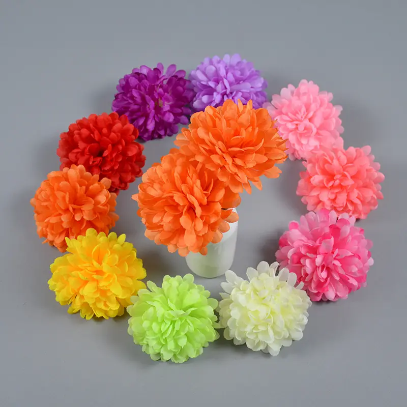 Bolas de hortência de seda, bolas de pompons artesanais para casamento, buquê de noiva, 10cm de chrysantemo