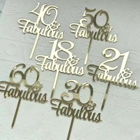 Décorations de gâteau réutilisables en acrylique doré pour 30e anniversaire, fournitures de décoration de gâteau