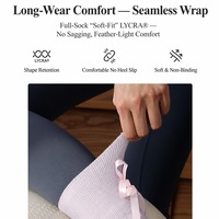 Chaussettes de yoga personnalisées OEM pour femmes, tricotées, avec nœud en ruban, antidérapantes, à semelle intégrale, à dos ouvert, pour Pilates, Crewcore, Quiet Luxury pour femme