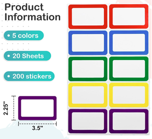 Colorful <b>Waterproof</b> Rectangular Self-Adhesive <b>Labels</b> with Star Borders Writable Paper Stickers for Beer Use - Product Image 4