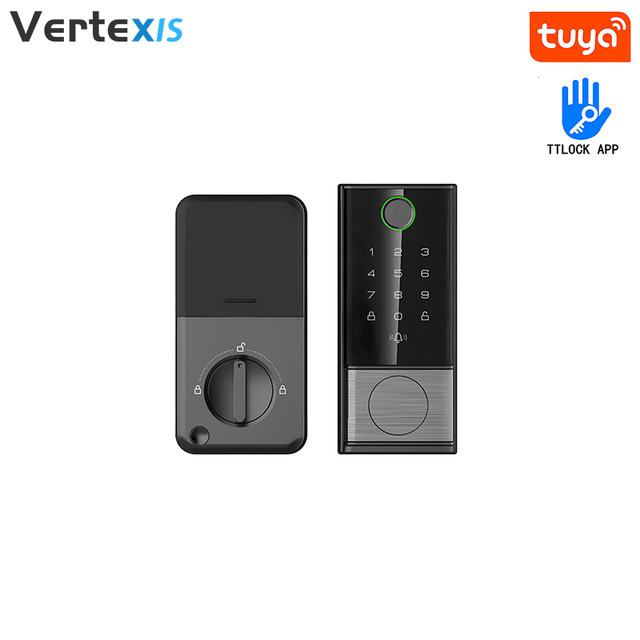 Vertexis Tuya WiFi Fingerprint Smart Lock Aluminum Door Security Lock with Keyless Entry & Cloud Storage Biometric Home Safety