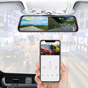 Espejo de pantalla táctil completa de 9,66 pulgadas, WiFi para coche, 4K + 2K, Clip en 2 canales, DVR, pantalla dividida, espejo retrovisor para coche, Control de aplicación GPS - Product Image 2