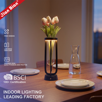 Lampe de table sans fil à LED avec contrôle tactile, variateur d'intensité, lumière d'ambiance, rechargeable, en forme de vase à fleurs