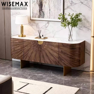 Mobile TV Moderno WISEMAX FURNITURE Design Italiano con Piano in Marmo Naturale e Mobiletto in Legno Massello per Sala da Pranzo - Product Image 1