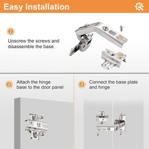 Charnière d'angle professionnelle à 135 degrés, charnière de porte d'armoire auto-fermante en forme de coupelle de 35 mm pour portes de <span class=keywords><strong>cuisine</strong></span> pliantes - Product Image 6
