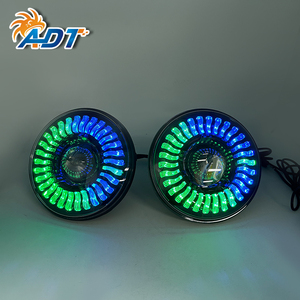 ไฟหน้าโปรเจคเตอร์กระจกสีดำ ADT รุ่น Black Housing ขนาด 7 นิ้ว พร้อมเลนส์ LED 3 มิติ RGB-W  แบบวงแหวนหมุนได้ - Product Image 1
