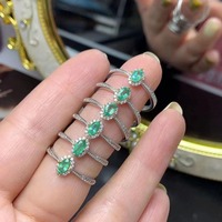 Meistverkaufter Neuer Design Natürlicher Smaragd 5925 Ehering 18k Vergoldetes Silber Gravierbarer Edel-Schmuck