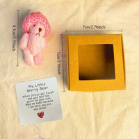Mini ours en peluche personnalisé pour le soutien émotionnel, avec carte, en boîte, pour soulager l'anxiété, cadeau en gros