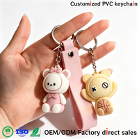 Porte-clés en silicone 2D 3D personnalisés en gros, porte-clés en PVC souple avec logo d'anime, porte-clés en caoutchouc personnalisés en usine