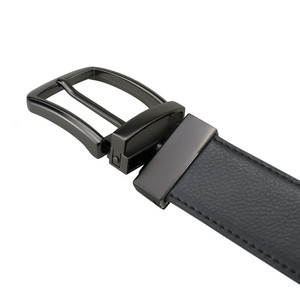 Hochwertiger Neuer Herren-Gürtel mit Drehverschluss aus Echtem Leder, Mattschwarz, Beidseitig Tragbar, Casual-Stil - Product Image 5