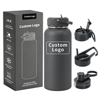 Bouteilles d'eau isothermes en acier inoxydable sous vide de 32 oz à double paroi avec logo personnalisé pour le sport et les activités de plein air – Vente en gros