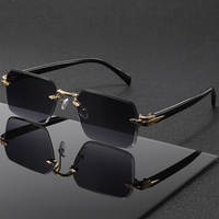 2025 lunettes de soleil polygonales sans monture vente chaude en plein air en métal articulé haute qualité hommes femmes lunettes de soleil taillées