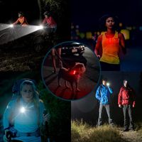 TSINYE Clip Light, lampe de poche lumineuse, lumière portable portable, lumière de course de nuit pour cyclisme, avertissement de camping en plein air, pêche