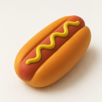Jouet Squishy Hot Dog Doux en Mousse à Remontée Lente, Texture Saucisse et Moutarde, à Presser et Libérer, pour la Main et le Bureau