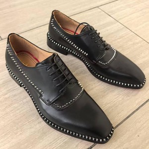 2026 <b>Men</b> Black Studded Oxford <b>Dress</b> Shoes Designer Inspired Lace-Up Formal Business Shoes Red Sole Wedding Footwear - Product Image 1