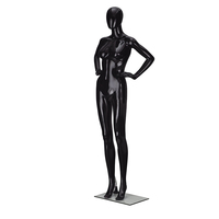 Fábrica al por mayor tamaño real de tela de plástico de cuerpo completo maniquí femenino negro