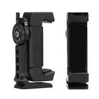 Adaptateur de montage sur trépied en alliage d'aluminium Support de téléphone avec chaussure froide Utilisation de bureau Hauteur réglable et conception de plaque QR
