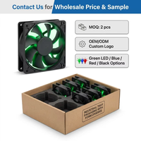 Ventilateur de refroidissement 120x120x38mm AC 220V/240V avec cadre en aluminium, LED noire, double roulement à billes, connecteur 4 broches, 17dB(A), silencieux pour boîtier d'ordinateur