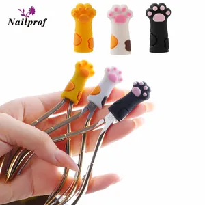 1x Cute Cat Paw Silicone Nipper Cover Protective Sleeve For Nail Cuticle Scissors Manicure Pedicure Tools Dead Skin Tweezers