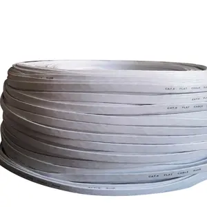 Fio de cobre cat6 comunicação cabo plano da rede 8p8c unshieled utp branco 1640ft/500m por rolo