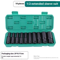 10 pièces bricolage boîte de moulage par soufflage pistolet à Air pneumatique chaud Chrome Vanadium acier douille jaune-vert combinaison PC manchon allongé