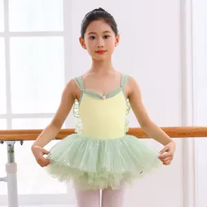 jw328 Pink gymnastics leotards ballet dance dress girls shirt for kids