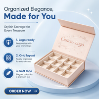 Boîte cadeau magnétique rose personnalisée avec impression sur le couvercle intérieur et impression flocon de neige or rose pour l'emballage de bijoux