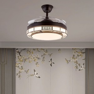 Nouvelle lumière luxe Invisible LED ventilateur de plafond moderne décontracté chambre cristal ventilateur lampe intégrée Conversion de fréquence - Product Image 1