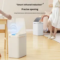 Poubelle à ouverture automatique par couvercle à capteur intelligent pour la maison Poubelle scellée pour la cuisine et la salle de bain, anti-odeur, de grande capacité