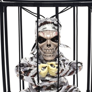 Halloween Hanging Skull Cage cre(squelight Up Eyes decorazioni fantasma Halloween prigionieri giocattoli spaventosi Decor - Product Image 2