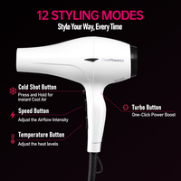 Sèche-cheveux professionnel sans balais FirePhoenix 3100 MAX PRO 3000W haute puissance, 4 vitesses, 3 températures, séchage rapide 21m/s, directement de l'usine